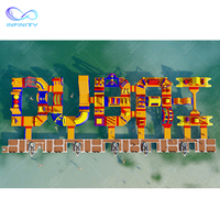 Parc aquatique gonflable pour adultes, Design de lettres, Sport amusant, parc aquatique Commercial, parcours d'obstacles, parc aquatique gonflable
