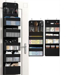 Organisateur de porte Amz Hot Storage avec fermeture éclair, 6 étagères, organisateur de porte suspendu, 1 se divise en 2, organisateur de vêtements en tissu injecté - Product Image 5