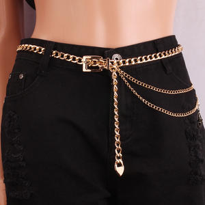 Chaîne de taille style européen-américain, ceinture en métal doré, accessoire de mode hip-hop pour femme, vente en gros transfrontalière - Product Image 2