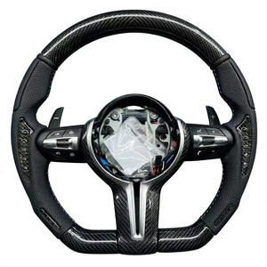 Volant <span class=keywords><strong>sport</strong></span> 3 branches en fibre de carbone <span class=keywords><strong>noir</strong></span> brillant pour modèles BMW Série 1-7, Série X, M - Amélioration intérieure - Product Image 5