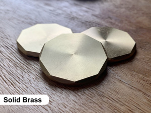 Blanks de pièces de monnaie de golf personnalisés usinés CNC en acier inoxydable massif de 1,25 pouce, cuivre et laiton, avec bord facetté, pour pièces de monnaie de défi - Product Image 2