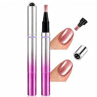 Stylo à ongles en gel double embout 7-en-1 effet œil de chat, finition couleur lisse