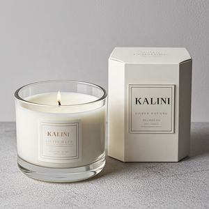 Perlengkapan Pembuatan Lilin Wadah Kaca Natal Unik Elegan Nordik, Tempat Lilin Mewah Kosong dengan Tutup - Product Image 1