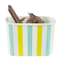 Gobelets en papier carrés jetables imprimés sur mesure pour crème glacée, bols à dessert pour yaourt glacé, contenants écologiques de qualité alimentaire pour crème glacée