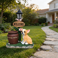 Statue de chien Corgi assis pour décoration extérieure ou intérieure, statue d'animal de haute qualité pour jardin