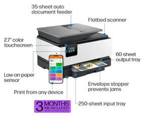 OfficeJet Pro 9125e All-in-one, stampante a colori per piccole e medie imprese copia scansione <span class=keywords><strong>Fax</strong></span> Touch Screen Smart Advanced Scan - Product Image 4