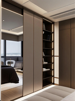 Dressing moderne personnalisé avec armoire de chambre en mélamine gain de place pour appartement.
