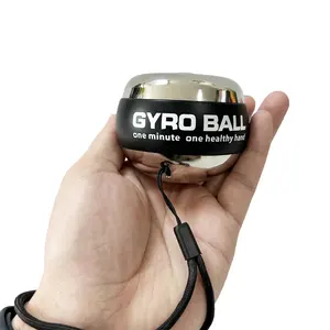 Pelota de ejercicio de muñeca de metal completo 430g con peso Auto Start Wrist Trainer Gyro Ball con logotipo personalizado