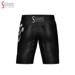 กางเกงชกมวย MMA แบบสั่งทำสีดำ โลโก้สั่งทำได้ ผ้าสแปนเด็กซ์/โพลีเอสเตอร์ สำหรับผู้ใหญ่ 男女兼用 - Product Image 2
