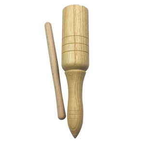 Instrument de percussion musical éducatif pour enfants, en bois massif naturel, avec poignée, vente en gros - Product Image 1