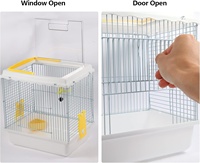 Cage de transport portable respirante en fer pour petits animaux (hamster nain, chinchilla) avec bouteille d'eau et bol à nourriture