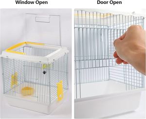 <span class=keywords><strong>Cage</strong></span> de transport <span class=keywords><strong>portable</strong></span> respirante en fer pour petits animaux (hamster nain, <span class=keywords><strong>chinchilla</strong></span>) avec bouteille d'eau et bol à nourriture - Product Image 3