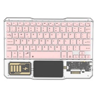 Keyboard Nirkabel Transparan Kristal Baru dengan Lampu Latar RGB Ultra Tipis untuk iPad Tablet Perangkat Android Model Ganda 2.4G + BT