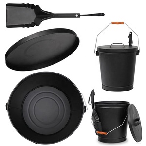 Grand seau à charbon en métal galvanisé avec couvercle et <span class=keywords><strong>pelle</strong></span> pour poêle à <span class=keywords><strong>bois</strong></span> Cendres Foyer à charbon - Product Image 5