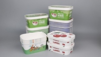 Ensaladera Rectangular de Papel con Tapa, Contenedor Personalizado de Comida Rápida para Llevar, Ensaladera de Papel Ecológico Desechable