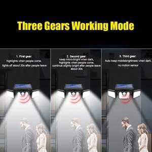 Đèn năng lượng mặt trời LED 74 bóng siêu sáng, cảm biến ánh sáng, dùng ngoài trời, sân vườn, đèn pha LED chống nước IP65 cho gia đình - Product Image 6