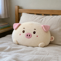 Coussin en forme de tête de cochon mignon et doux, personnalisable, pour événements Comic-Con / articles de soutien pour fans, commande en gros