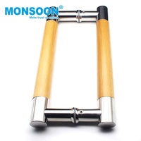 Poignée de porte en acier inoxydable pour porte de douche en verre, à double levier, longue, intérieure et extérieure
