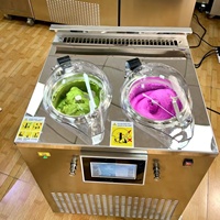 Distributeur de garnitures pour machine à crème glacée molle Binghe 3 saveurs, sur pied, en acier inoxydable |   30L/H |   pour la restauration rapide