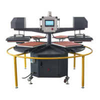 Nouvelle presse à chaud hydraulique automatique rotative 16x24 à 2 têtes et 6 palettes avec alignement laser pour imprimante DTF, polyester, coton, vêtements de sport