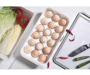 냉장고 편리한 플라스틱 주방 음식 냉장고 뚜껑이있는 계란 홀더 보관 상자