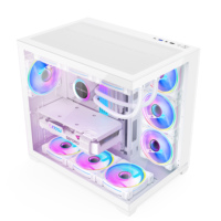 PC Case with Fans Type-C 360mm Water Cooling Dual Chamber 400mm GPU Support ATX Panoramic Gaming Computer Case Tower