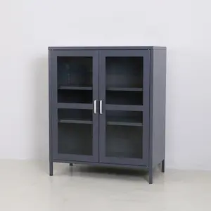 现代设计定制结构尺寸金属钢玻璃餐具柜橱柜