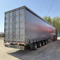 Semi-remorque rideau 4 essieux 40/45/48 pieds 120 CBM pour transport de marchandises lourdes avec système d'air