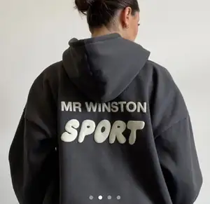 Quilted Mens Old school Heavy weight unisex MR WINSTON SPORT hoodie puff print over sized hoodies streetwear