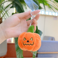 OEM ODM Porte-clés citrouille d'Halloween, accessoire à suspendre pour sac à dos, logo personnalisé, pendentif en peluche créatif et moelleux, jouets en peluche