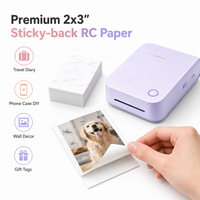 Imprimante photo de poche HD 600 DPI, imprimante mini jet d'encre couleur portable avec Bluetooth pour papier photo autocollant de 2x3 pouces