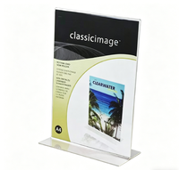 Support de signalisation A4 en acrylique transparent, support en forme de L à chargement par le bas pour menus, documents et présentoirs de vente au détail