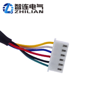 Conector ZL M12 de 6 pines codificados, macho, para montaje en panel, de latón niquelado, tipo JST XH XHP-6, paso de 2.50 mm, con cable, IP67