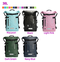 Perlengkapan Snorkeling Selam 30L Motif Serat Karbon, Sepatu Fin untuk Berenang, Drifting, Hiking, Diving, Tas Kering Laut, Ransel Tahan Air