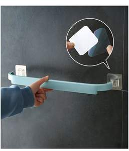 Porte-serviettes adhésif, barre à serviettes de salle de bain, étagère murale, porte-serviettes, support à ventouse pour toilettes, organisateur de cuisine et de salle de bain - Product Image 6