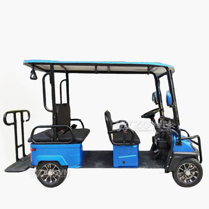 Carrito de golf eléctrico azul de 4 asientos, personalizado de fábrica, para transporte en hoteles, resorts y parques. - Product Image 1