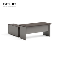 Bureau de direction en bois en forme de L de haute qualité pour usine OEM, mobilier de bureau commercial, bureau moderne pour PDG et managers, table de direction exécutive