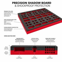 Ensemble d'inserts d'organisation en mousse EVA découpés sur mesure par CNC, multicolores et multicouches, pour le rangement d'équipements en boîte à outils, avec doublure de protection, OEM