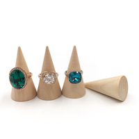 Organisateur de bagues en bois, porte-bagues, cône en bois créatif, présentoir de bijoux