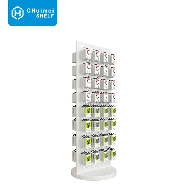 Hete Verkoop Dubbelzijdig Geperforeerd Bord Opknoping Met Haken Mobiele Telefoon Accessoires Display Opknoping Items Display Rack