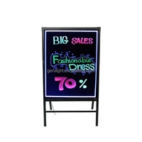 Tableau d'affichage LED néon effaçable pour intérieur avec marqueurs à craie liquide pour centres commerciaux, cafés, écoles