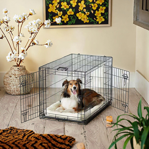 Wholesale Factory Foldable Collapsible Metal <strong>Stacked</strong> Luxury Modern Large Breed Dog <strong>Cage</strong> Steel <strong>Wire</strong> Pet Crate Portable - Product Image 6