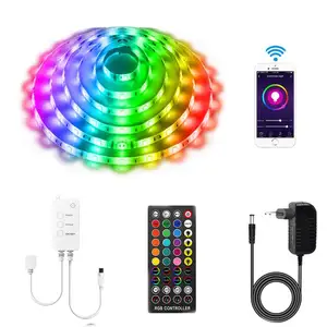 Strip Lampu LED Pintar 5M RGBIC WS2811 Dreamcolor Tuya/Google Home/ Alexa Echo Addressable Lampu Strip Mode Musik