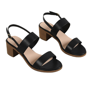 Women's Summer High Top Solid Square Heel <b>Sandals</b> New Arrival Ankle Strap Height Increasing Anti-Slip Light Weight Fashion - Product Image 1