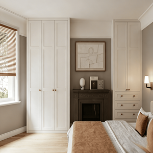 <span class=keywords><strong>Armoire</strong></span> de chambre à coucher moderne de style blanc, gain de place, du sol au plafond, avec tiroirs intégrés, unité de rangement modulaire BALOM - Product Image 1