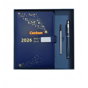 Año Nuevo grabado con láser 2026 calendario A5 planificador inglés diario de oficina de negocios logotipo personalizado regalos conjunto planificador con bolígrafo - Product Image 2