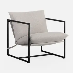 İskandinav oturma odası mobilya salonu kanepe Metal çerçeve döşemeli kol dayanağı ile kumaş yastık Accent sandalye