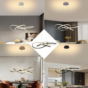 Hot Sale Nordic Design Hanging Decorative Ceiling Acrylic Ring Lamp Living Room Kitchen Home LED Chandelier Pendant Light - Product Image 2