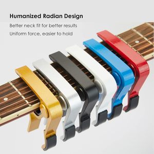 Capo de guitarra portátil con afinador para guitarras eléctricas/acústicas de 6 cuerdas, banjo, mandolina, bajo, ukelele (blanco) - Product Image 5