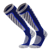 Chaussettes de ski chaudes en tricot épais pour l'hiver, pour hommes et femmes - Antibactériennes, en Spandex/Polyester/Coton, chaussettes hautes pour sports de neige et escalade